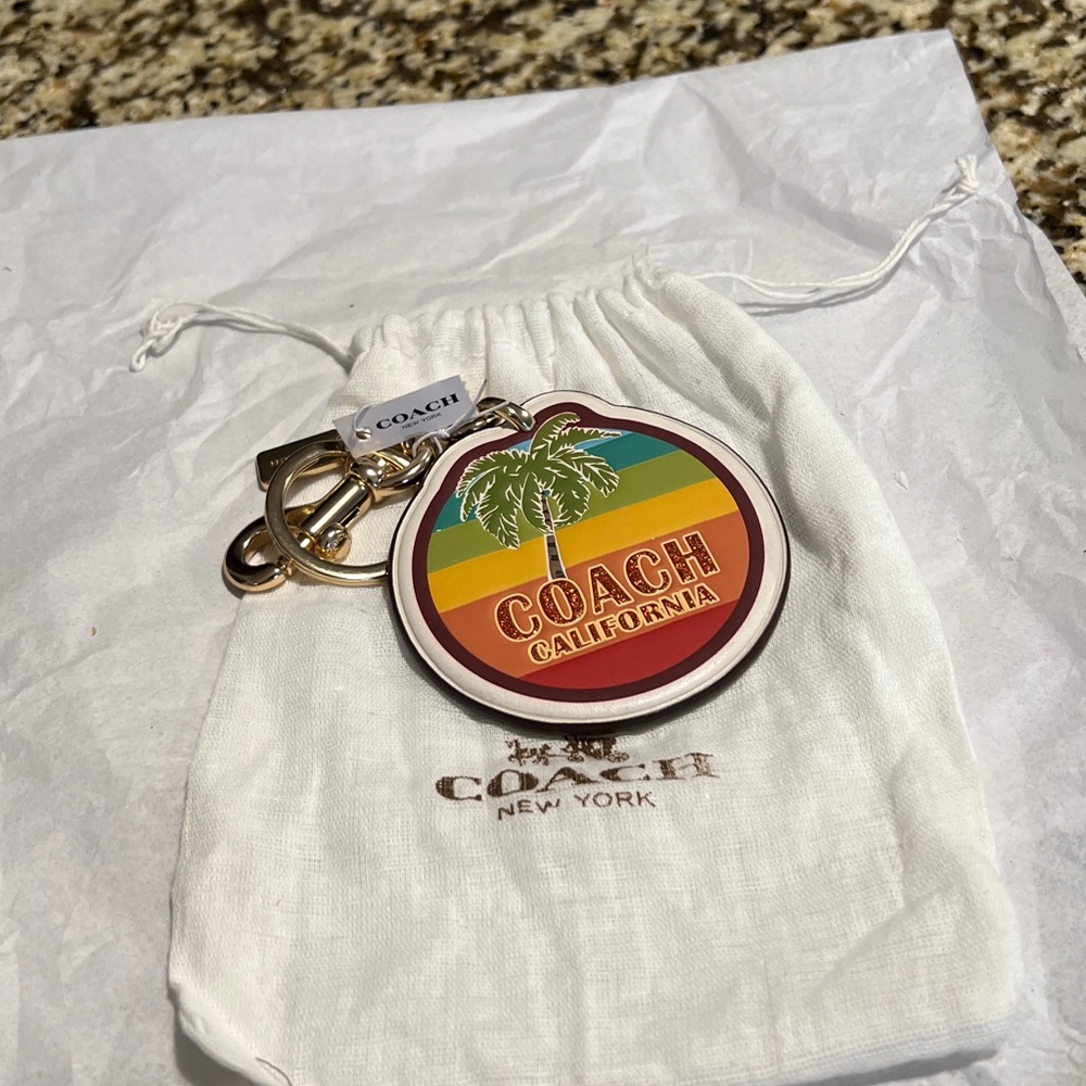 Coach California Palm Tree Keychain with Gold Accents. NEW! - Picture 3 of 3